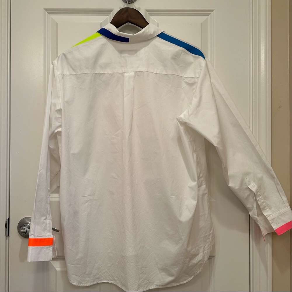 MaxMara Weekend “Flutterflies”Collection Label-Cut White Shirt Size:Medium 4/6 - Picture 7 of 16
